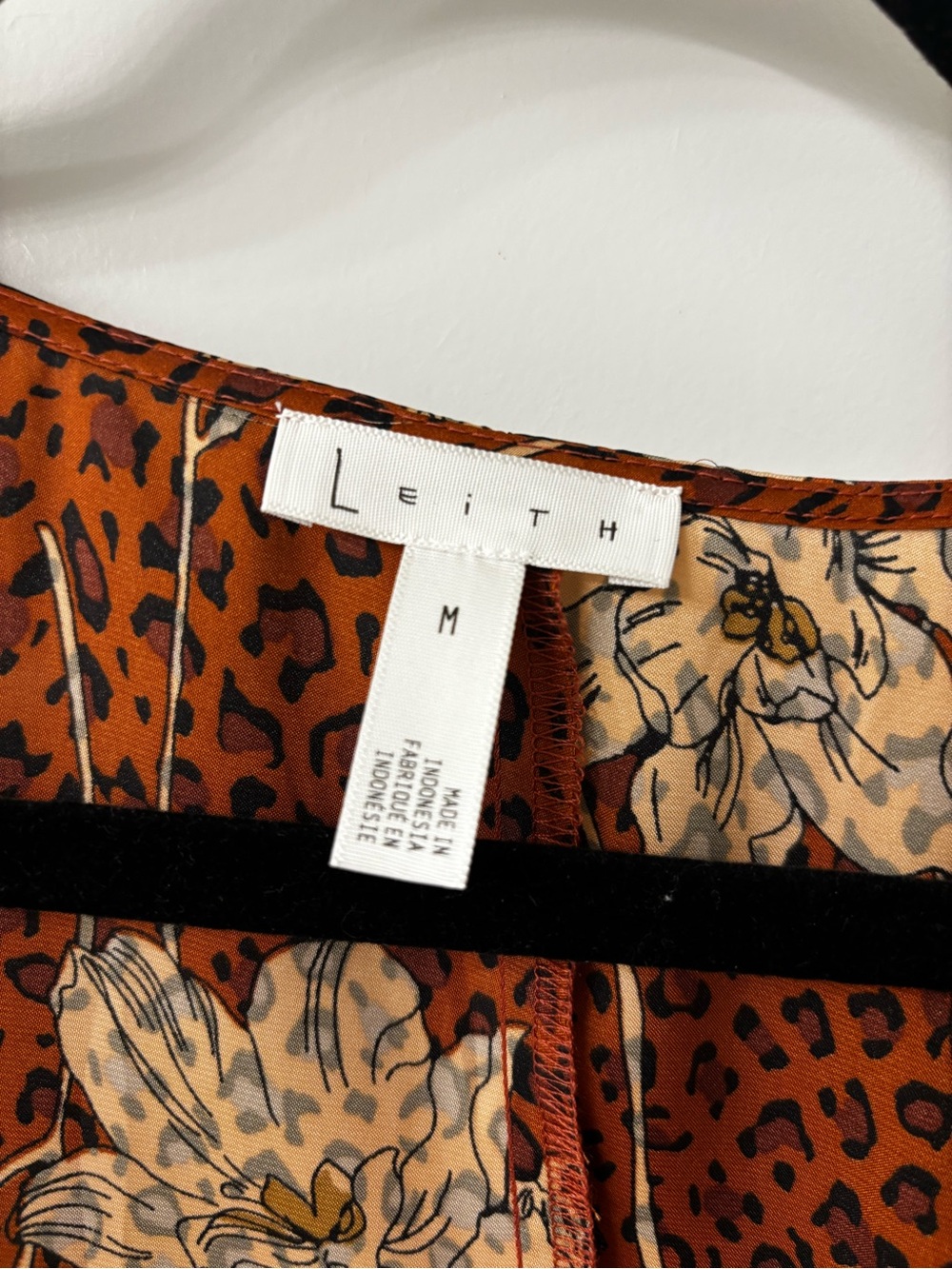 Leith Rust Floral Wrap-Style Midi Dress - Picture 4 of 9